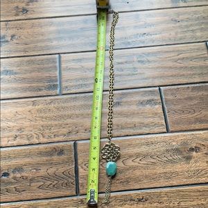 Green jewel tassel necklace